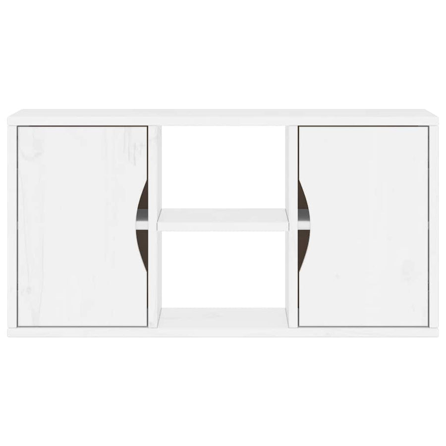 Tv-meubel ODDA 79x24x40 cm massief grenenhout wit