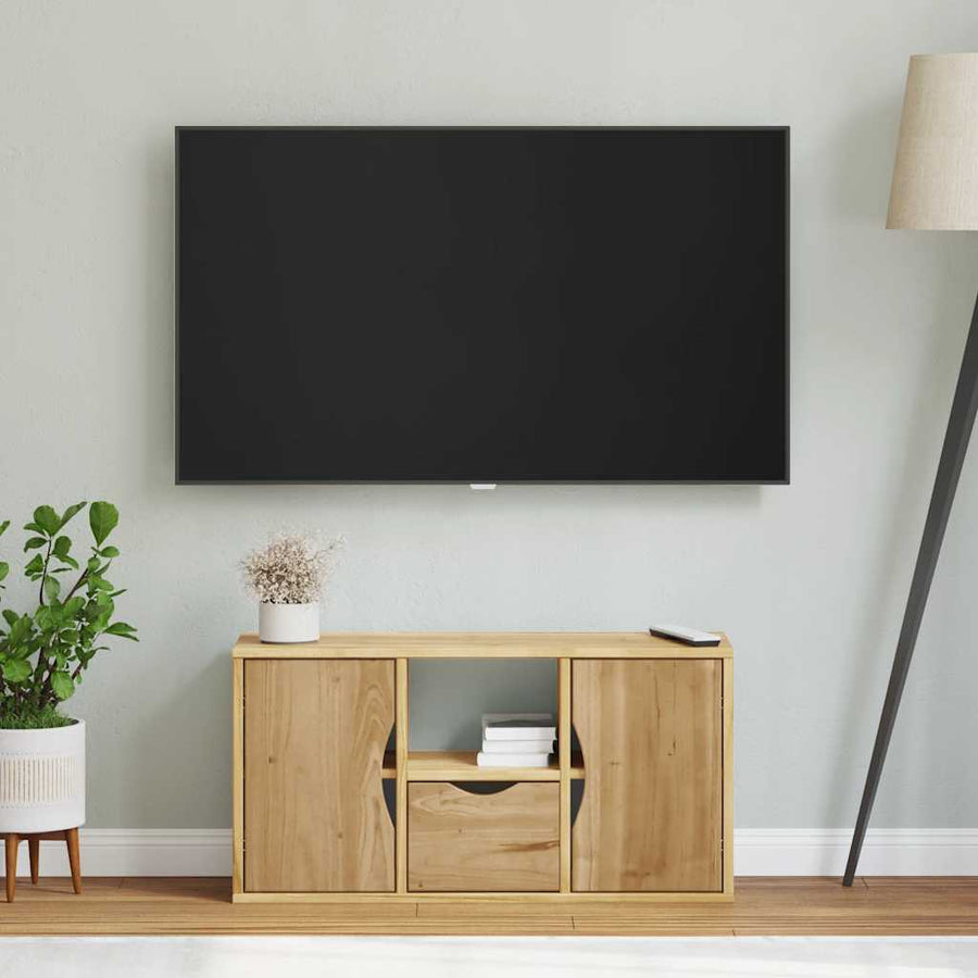 Tv-meubel met lade ODDA 79x24x40 cm massief grenenhout