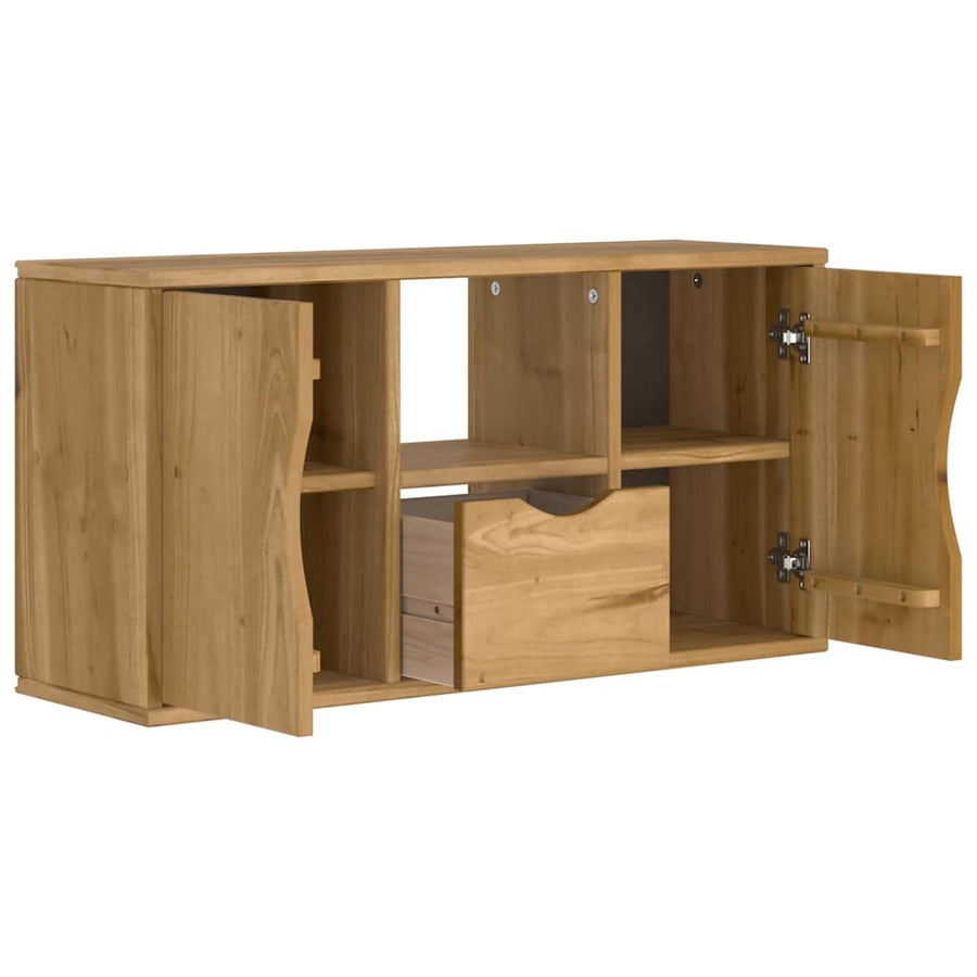 Tv-meubel met lade ODDA 79x24x40 cm massief grenenhout