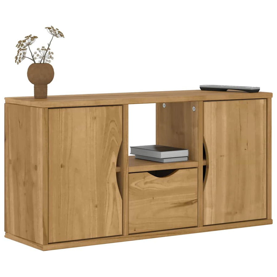 Tv-meubel met lade ODDA 79x24x40 cm massief grenenhout