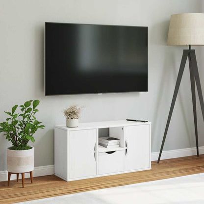 Tv-meubel met lade ODDA 79x24x40 cm massief grenenhout wit