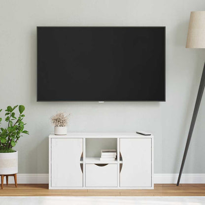 Tv-meubel met lade ODDA 79x24x40 cm massief grenenhout wit