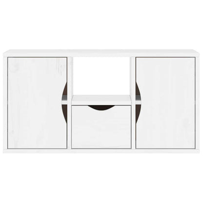 Tv-meubel met lade ODDA 79x24x40 cm massief grenenhout wit