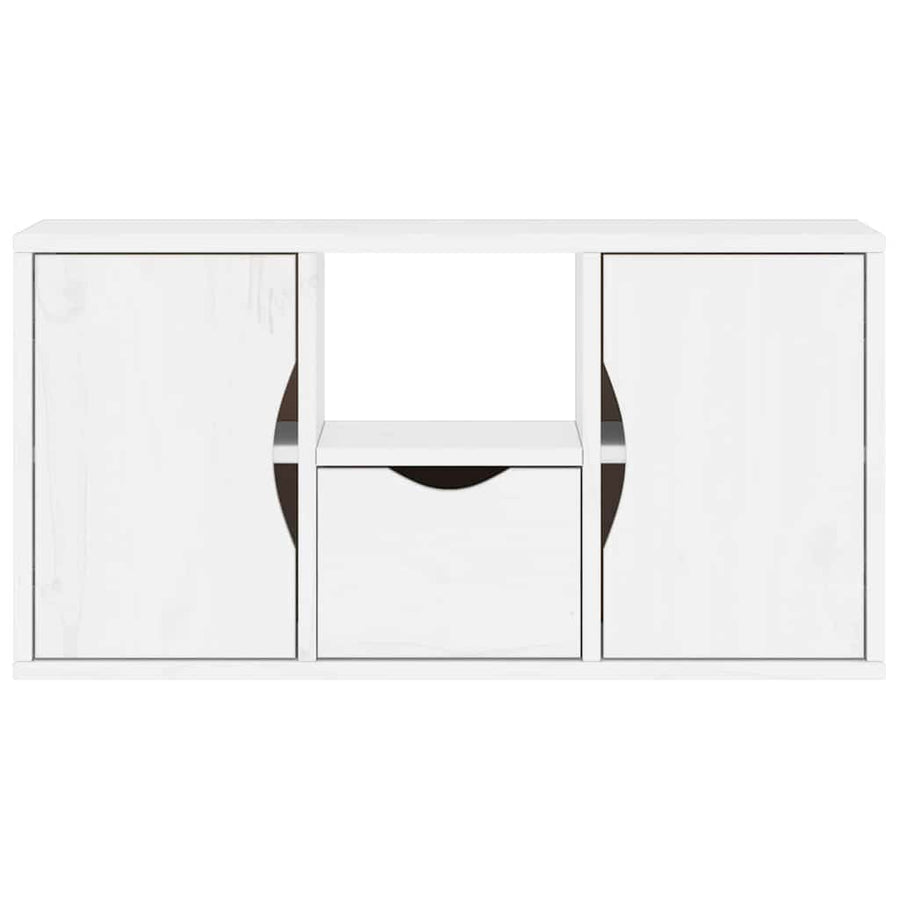 Tv-meubel met lade ODDA 79x24x40 cm massief grenenhout wit