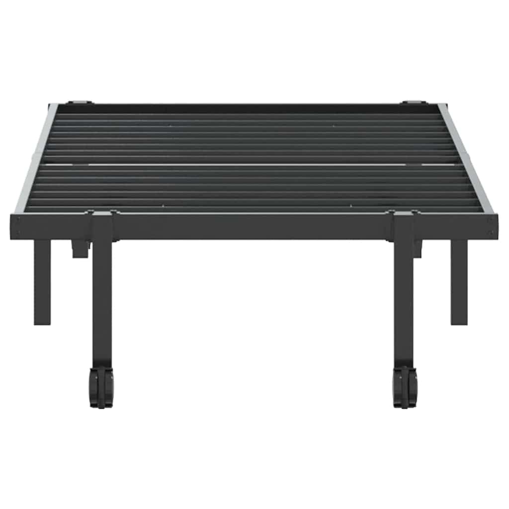Bedframe zonder matras opvouwbaar 75x190 cm staal zwart