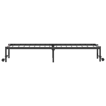 Bedframe zonder matras opvouwbaar 75x190 cm staal zwart