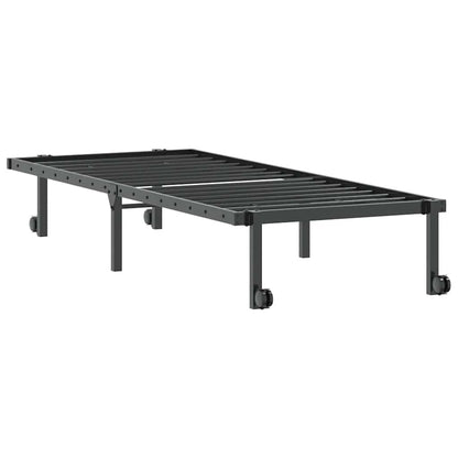 Bedframe zonder matras opvouwbaar 75x190 cm staal zwart