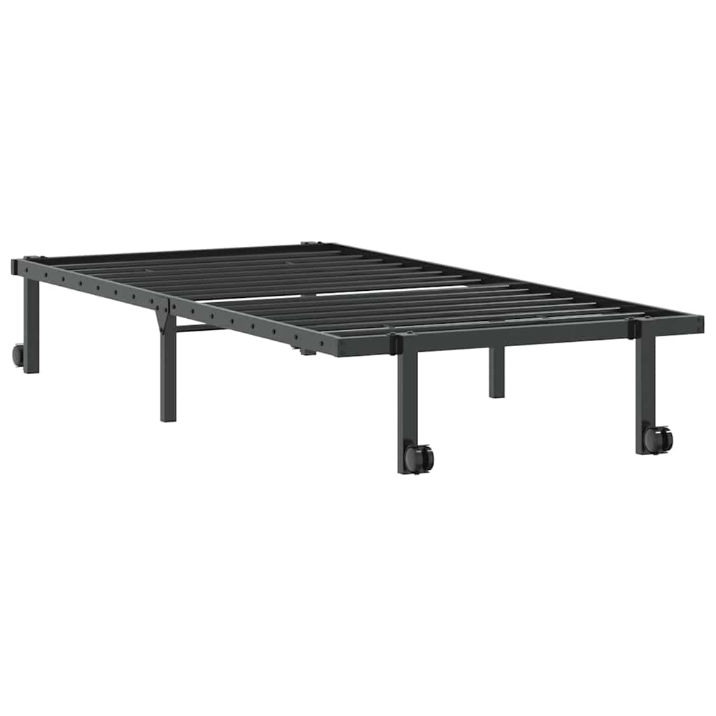 Bedframe zonder matras opvouwbaar 90x190 cm staal zwart