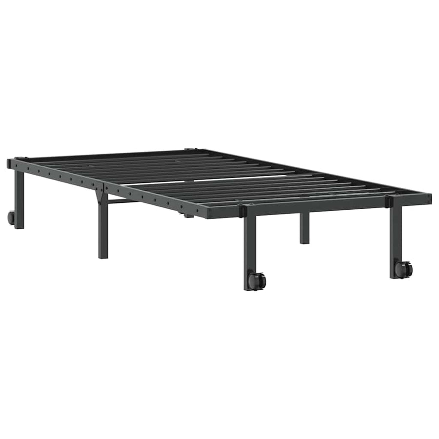 Bedframe zonder matras opvouwbaar 90x190 cm staal zwart