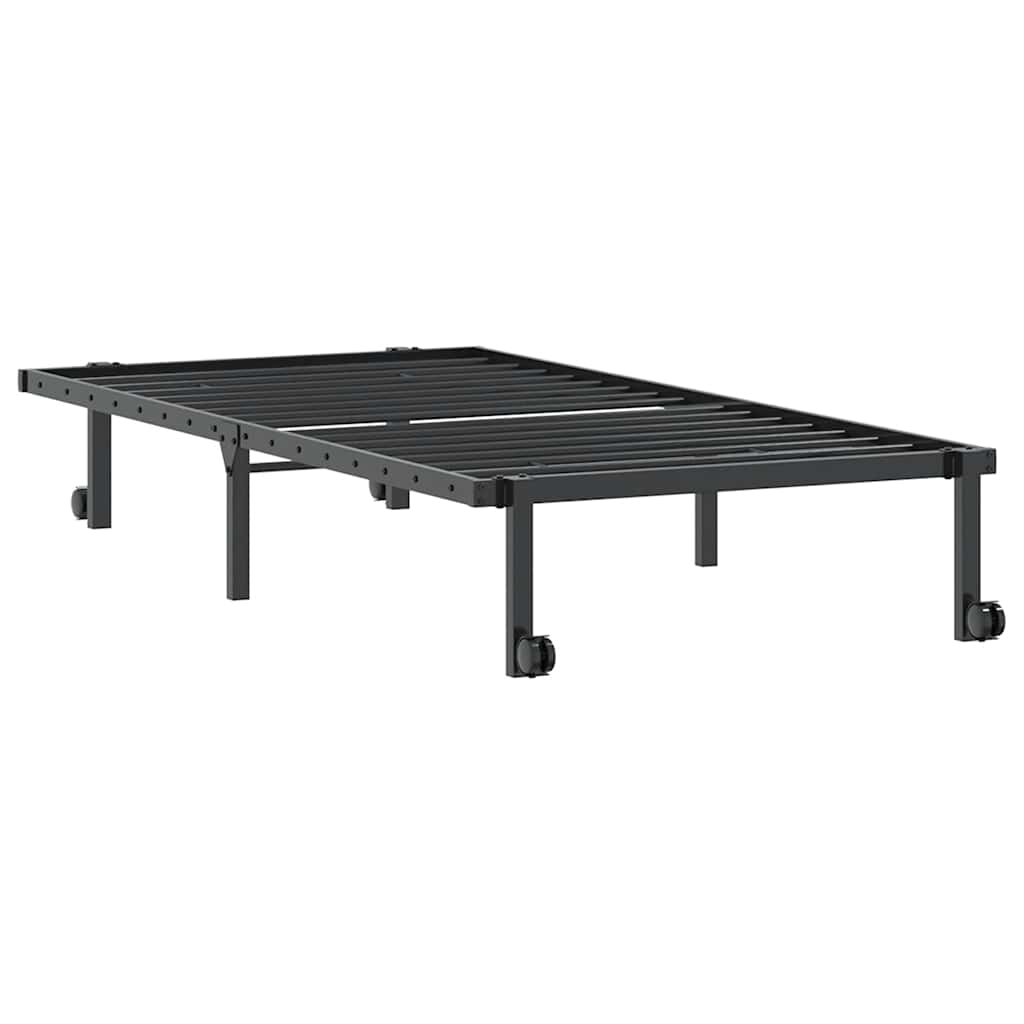 Bedframe zonder matras opvouwbaar 90x190 cm staal zwart