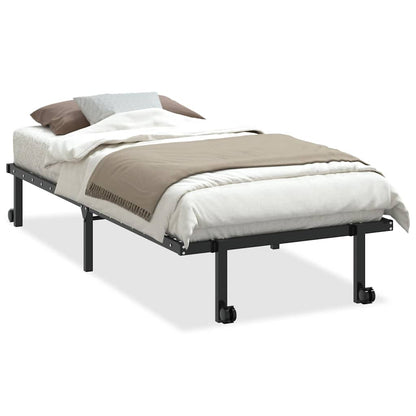Bedframe zonder matras opvouwbaar 90x200 cm staal zwart