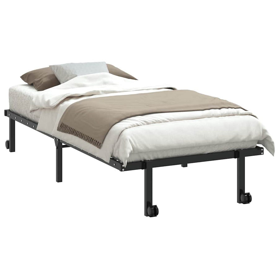 Bedframe zonder matras opvouwbaar 90x200 cm staal zwart