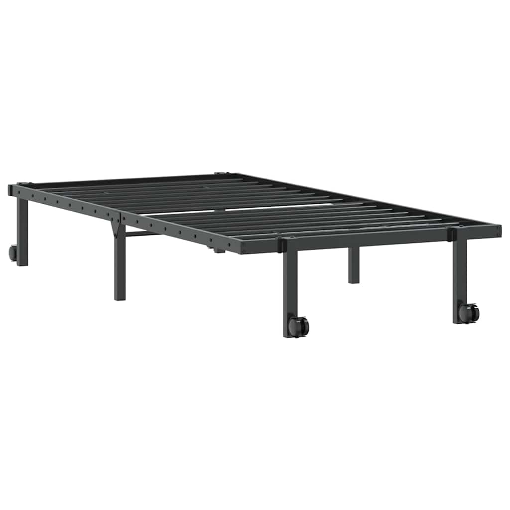 Bedframe zonder matras opvouwbaar 90x200 cm staal zwart