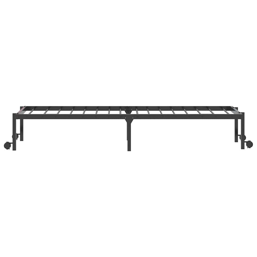 Bedframe zonder matras opvouwbaar 90x200 cm staal zwart