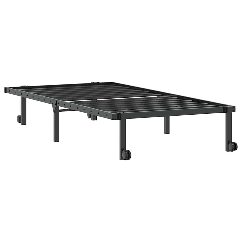 Bedframe zonder matras opvouwbaar 90x200 cm staal zwart