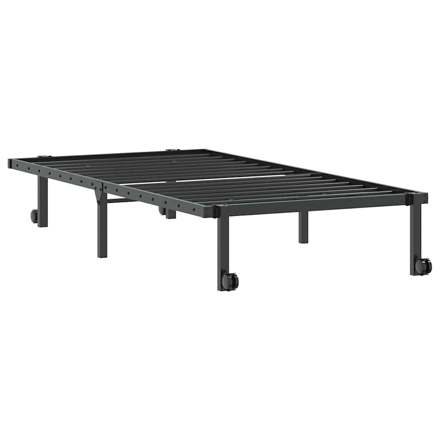 Bedframe zonder matras opvouwbaar 90x200 cm staal zwart