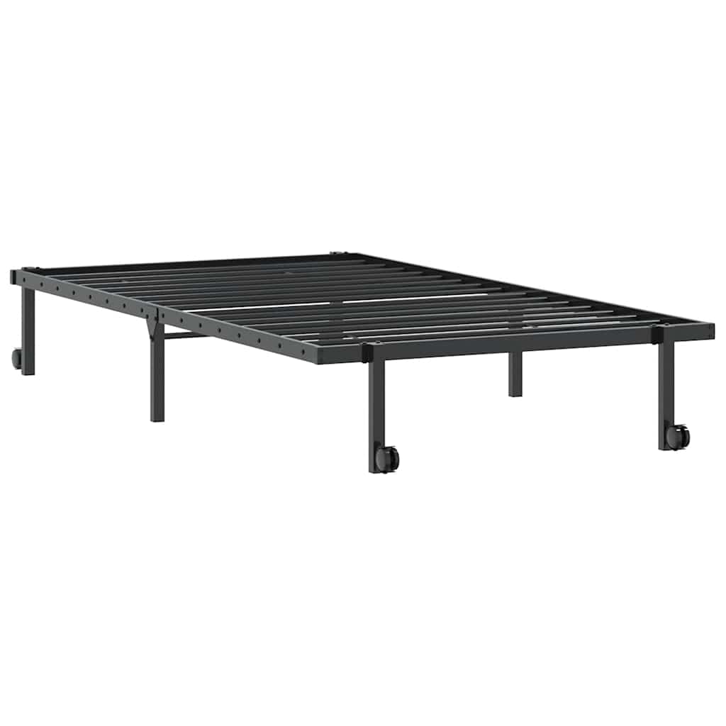 Bedframe zonder matras opvouwbaar 107x203 cm staal zwart