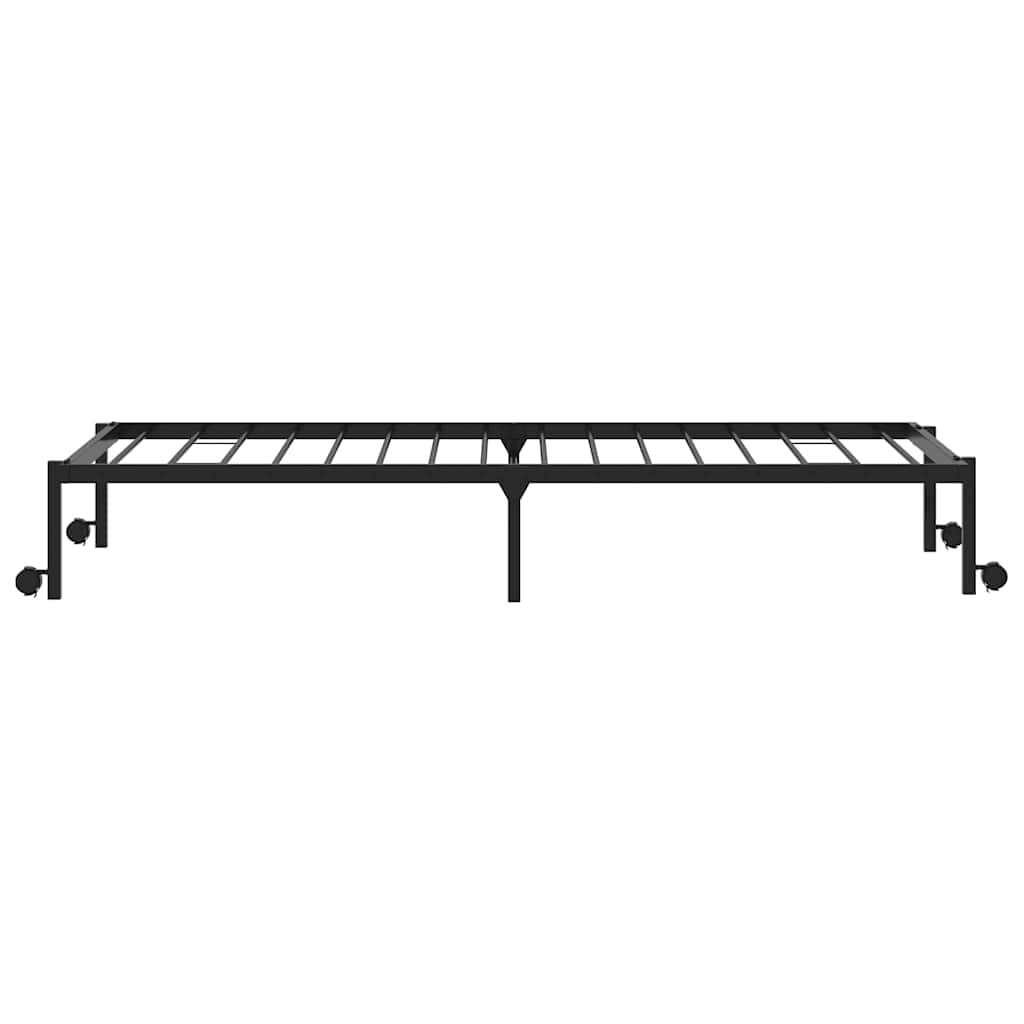 Bedframe zonder matras opvouwbaar 107x203 cm staal zwart