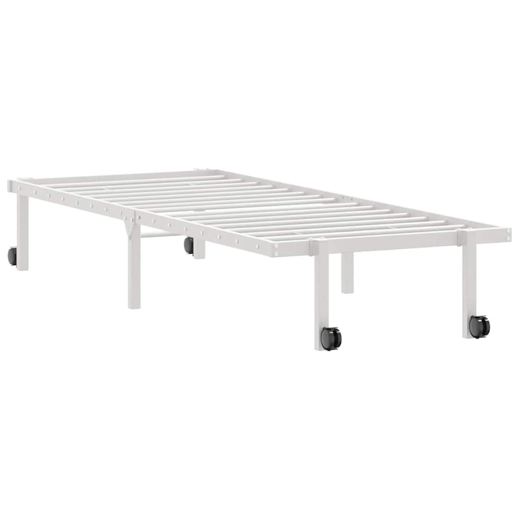 Bedframe zonder matras opvouwbaar 75x190 cm staal wit