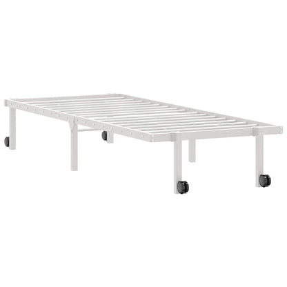 Bedframe zonder matras opvouwbaar 75x190 cm staal wit