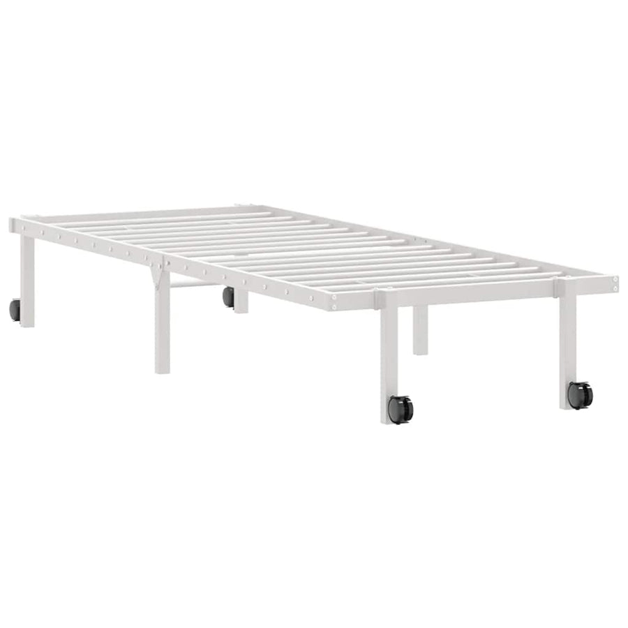 Bedframe zonder matras opvouwbaar 75x190 cm staal wit