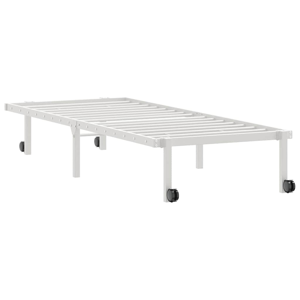 Bedframe zonder matras opvouwbaar 75x190 cm staal wit