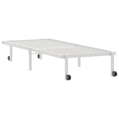Bedframe zonder matras opvouwbaar 75x190 cm staal wit