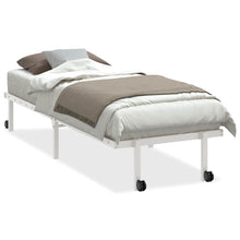 Bedframe zonder matras opvouwbaar 80x200 cm staal wit