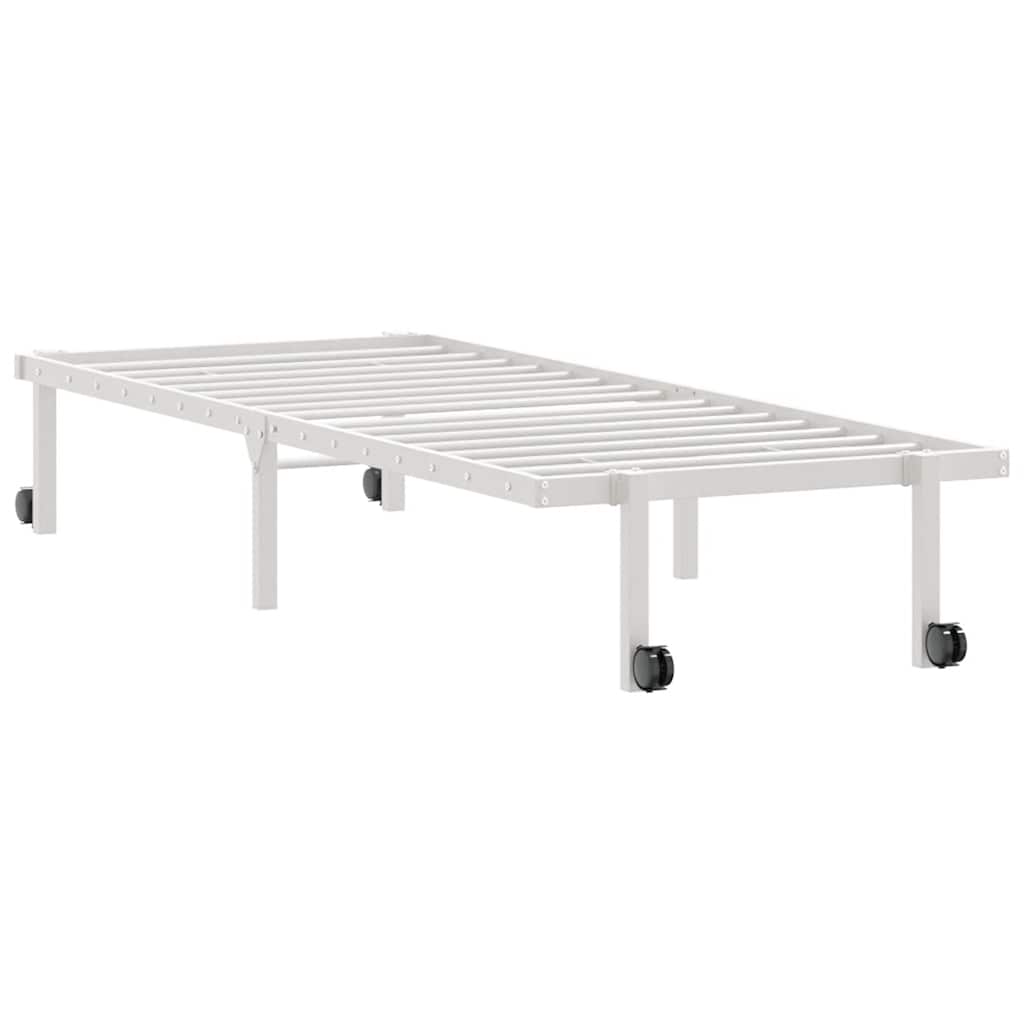 Bedframe zonder matras opvouwbaar 80x200 cm staal wit