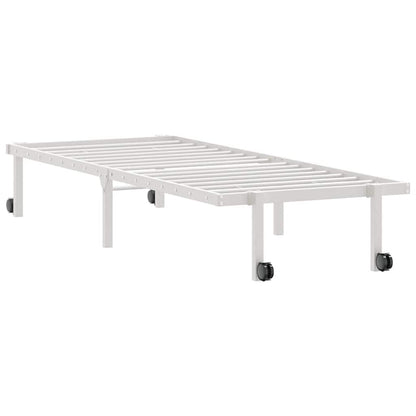 Bedframe zonder matras opvouwbaar 80x200 cm staal wit