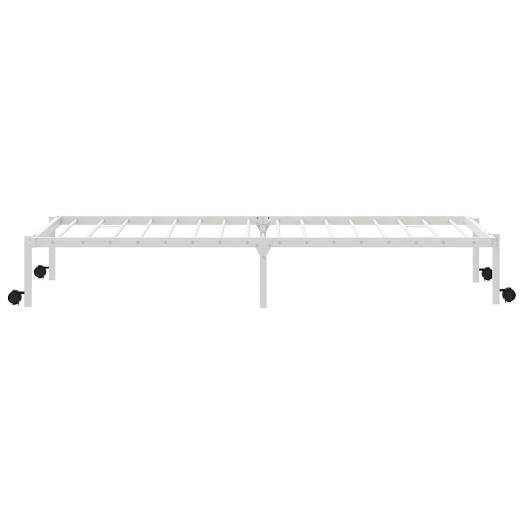 Bedframe zonder matras opvouwbaar 80x200 cm staal wit