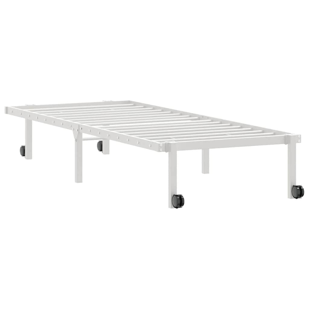 Bedframe zonder matras opvouwbaar 80x200 cm staal wit