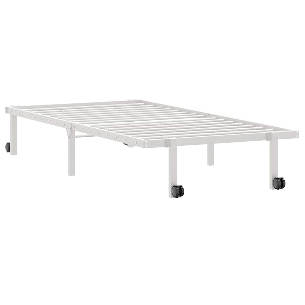 Bedframe zonder matras opvouwbaar 90x190 cm staal wit
