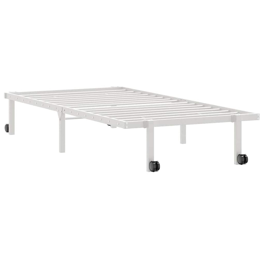 Bedframe zonder matras opvouwbaar 90x190 cm staal wit