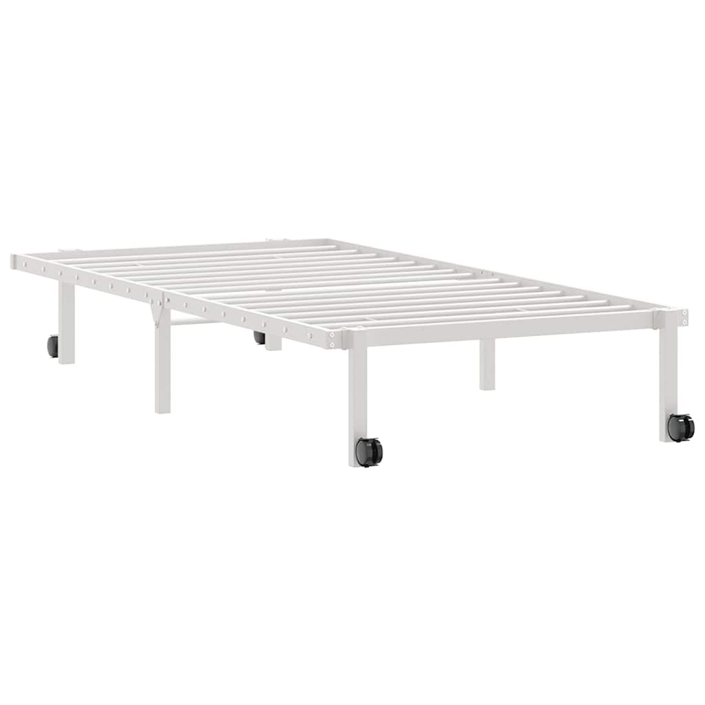 Bedframe zonder matras opvouwbaar 90x190 cm staal wit