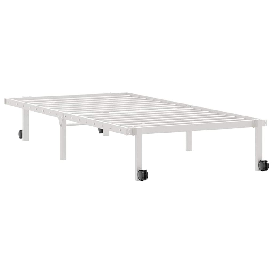 Bedframe zonder matras opvouwbaar 90x190 cm staal wit