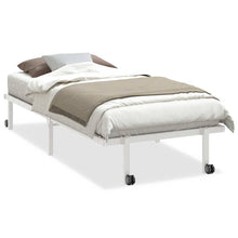 Bedframe zonder matras opvouwbaar 90x200 cm staal wit