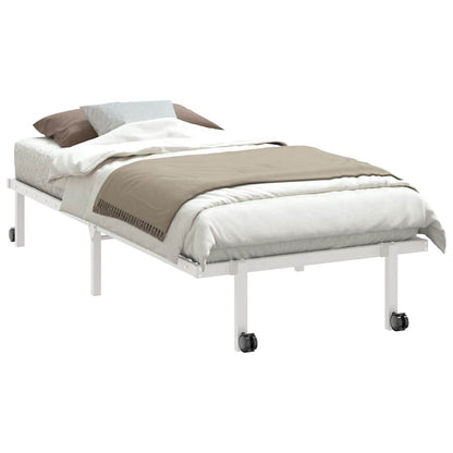 Bedframe zonder matras opvouwbaar 90x200 cm staal wit