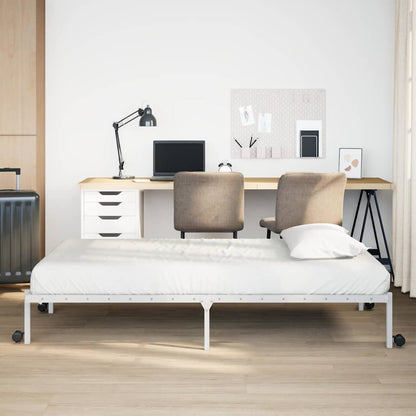 Bedframe zonder matras opvouwbaar 90x200 cm staal wit