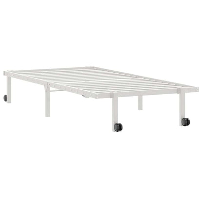 Bedframe zonder matras opvouwbaar 90x200 cm staal wit