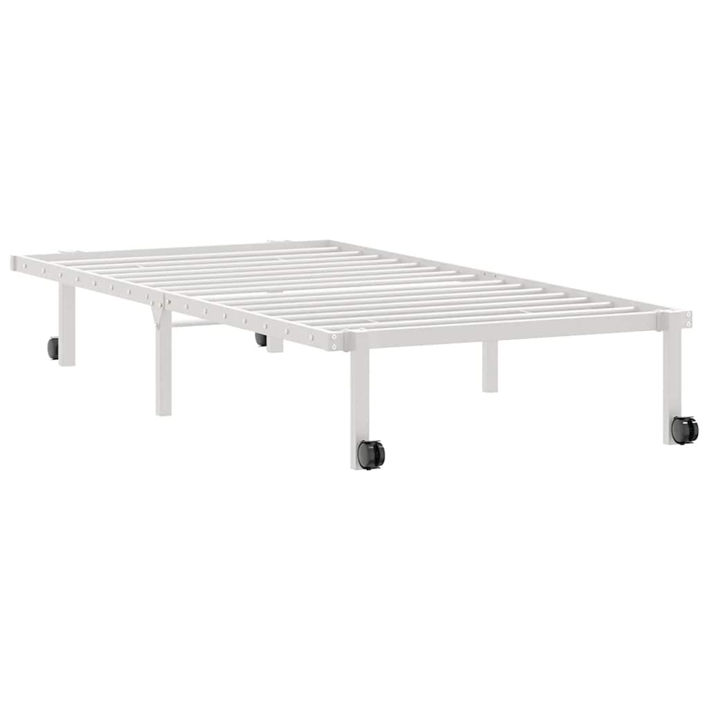 Bedframe zonder matras opvouwbaar 90x200 cm staal wit