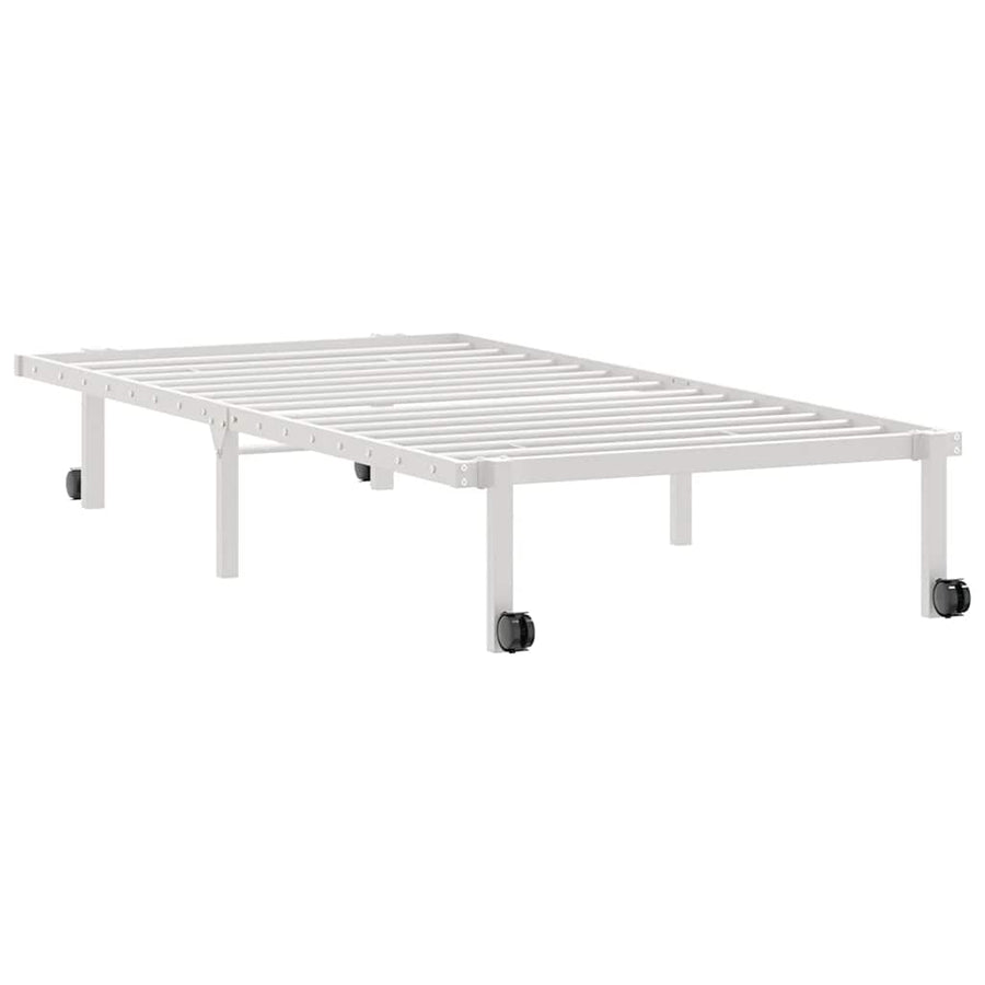 Bedframe zonder matras opvouwbaar 90x200 cm staal wit
