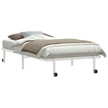 Bedframe zonder matras opvouwbaar 100x190 cm staal wit