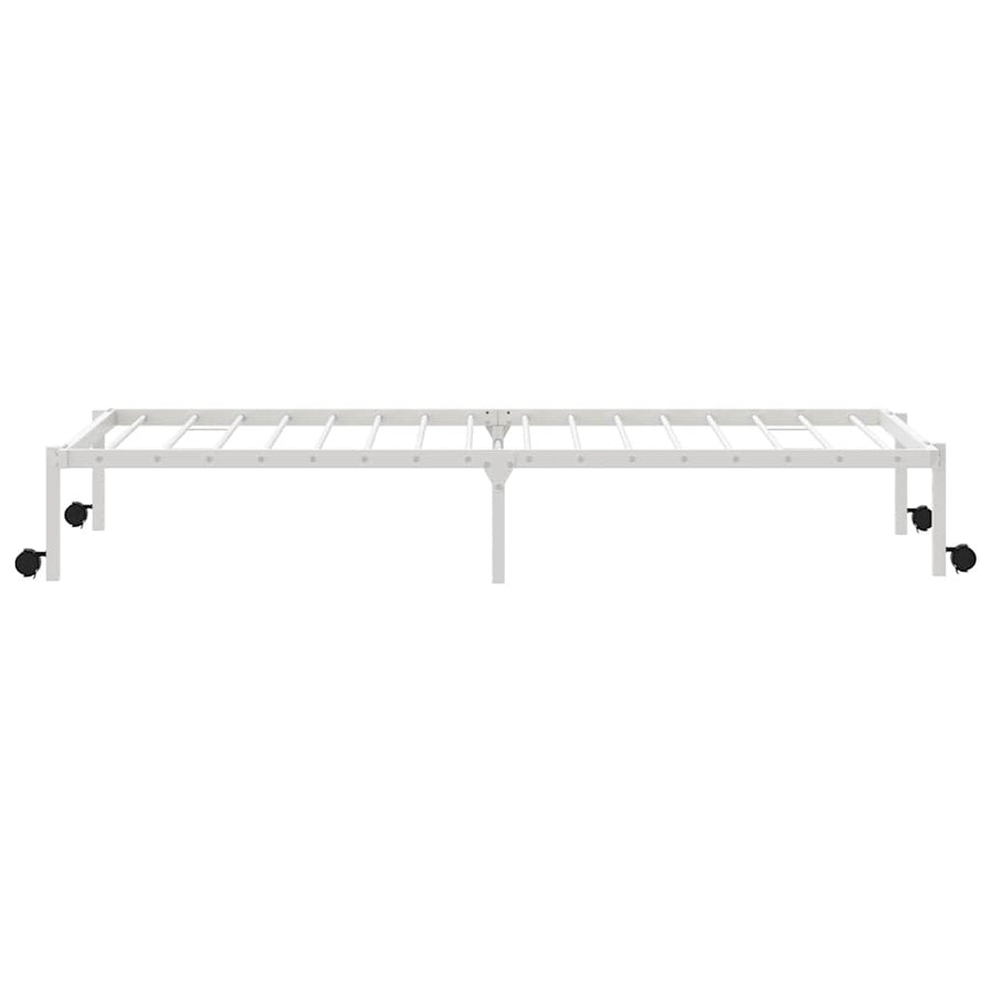 Bedframe zonder matras opvouwbaar 100x190 cm staal wit