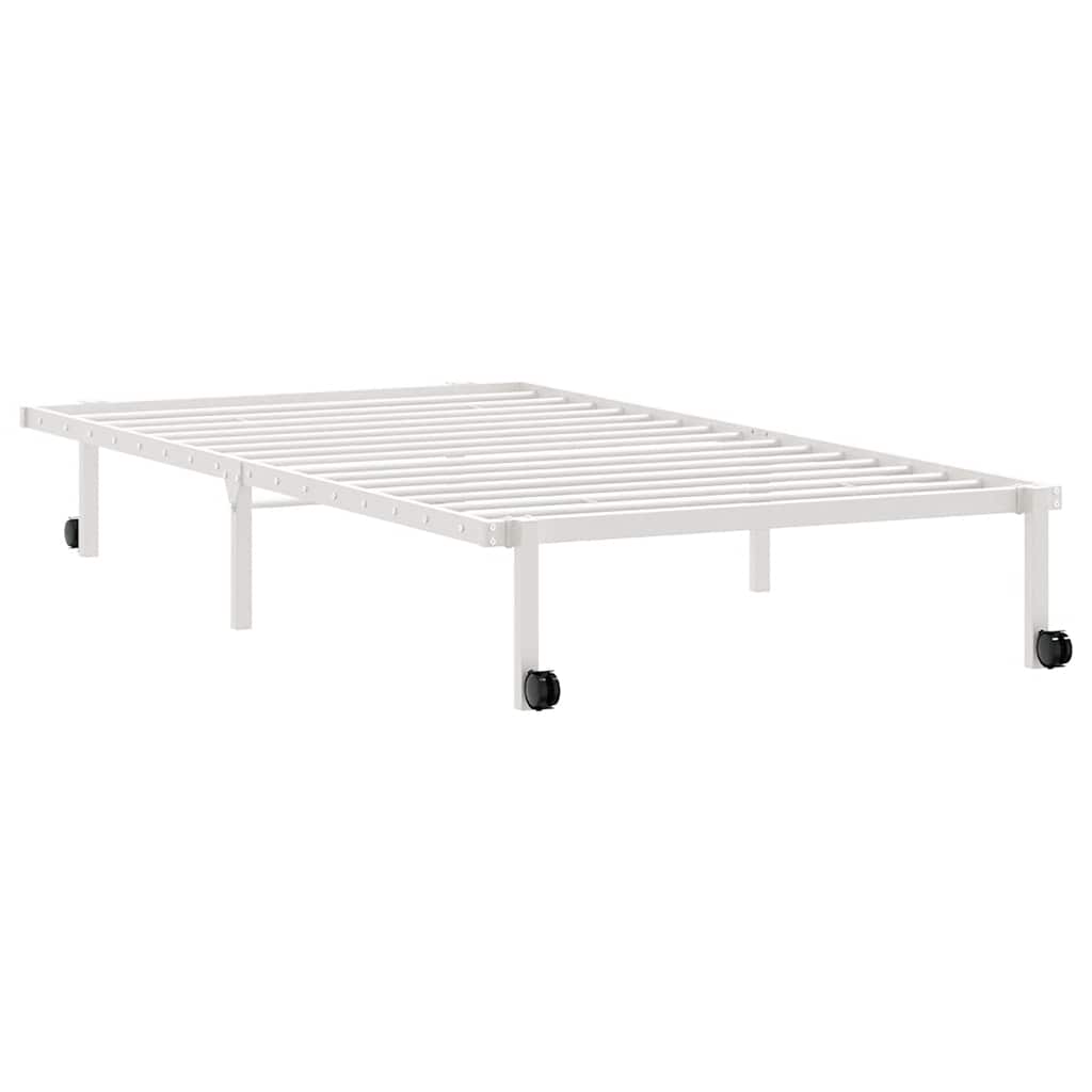 Bedframe zonder matras opvouwbaar 100x190 cm staal wit