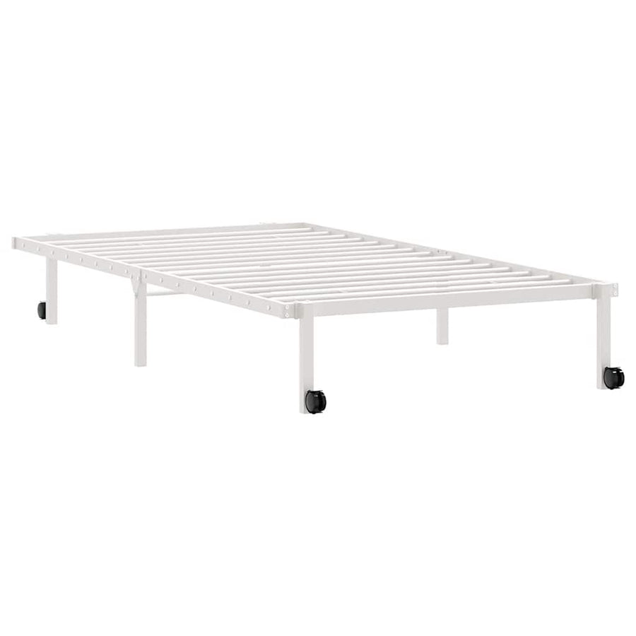 Bedframe zonder matras opvouwbaar 100x190 cm staal wit