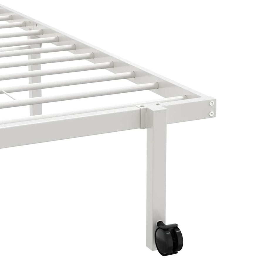 Bedframe zonder matras opvouwbaar 100x190 cm staal wit
