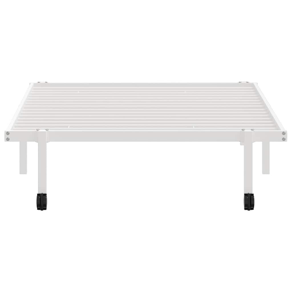 Bedframe zonder matras opvouwbaar 100x200 cm staal wit