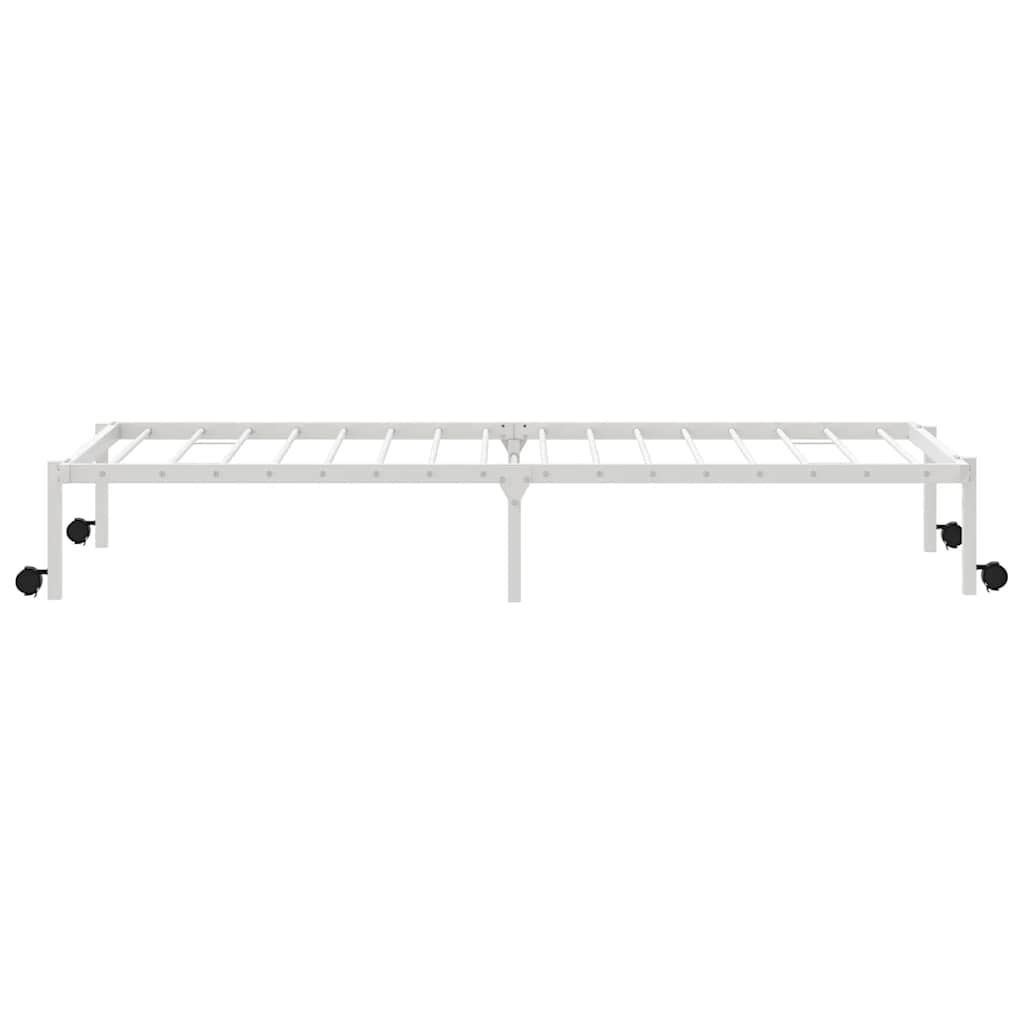 Bedframe zonder matras opvouwbaar 100x200 cm staal wit
