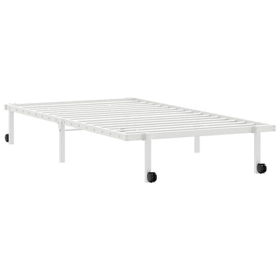 Bedframe zonder matras opvouwbaar 107x203 cm staal wit